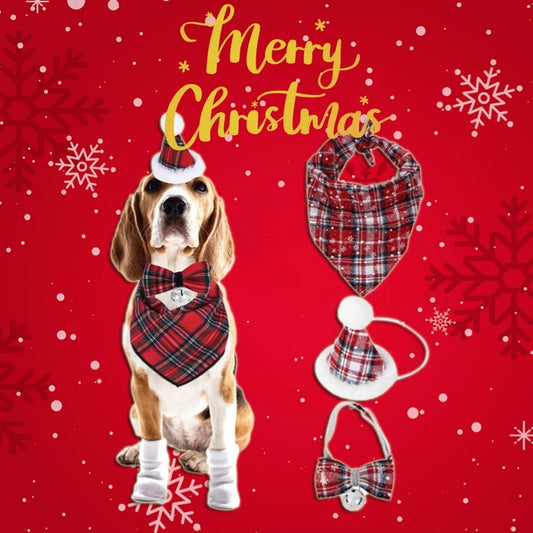 Christmas Triangle Pet Towel Santa