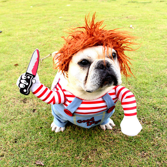 Funny Halloween Knife Dog