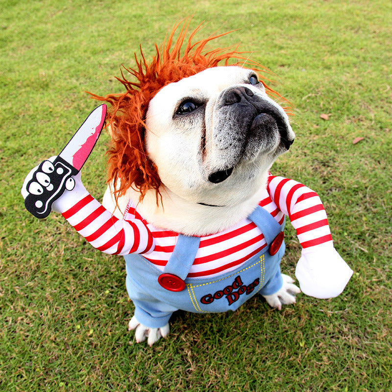Funny Halloween Knife Dog