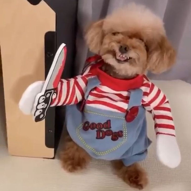 Funny Halloween Knife Dog